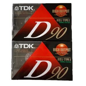 Lot Of 2 TDK D90 IEC Type I Cassette Tape Tapes High Output Audio 90 Minute